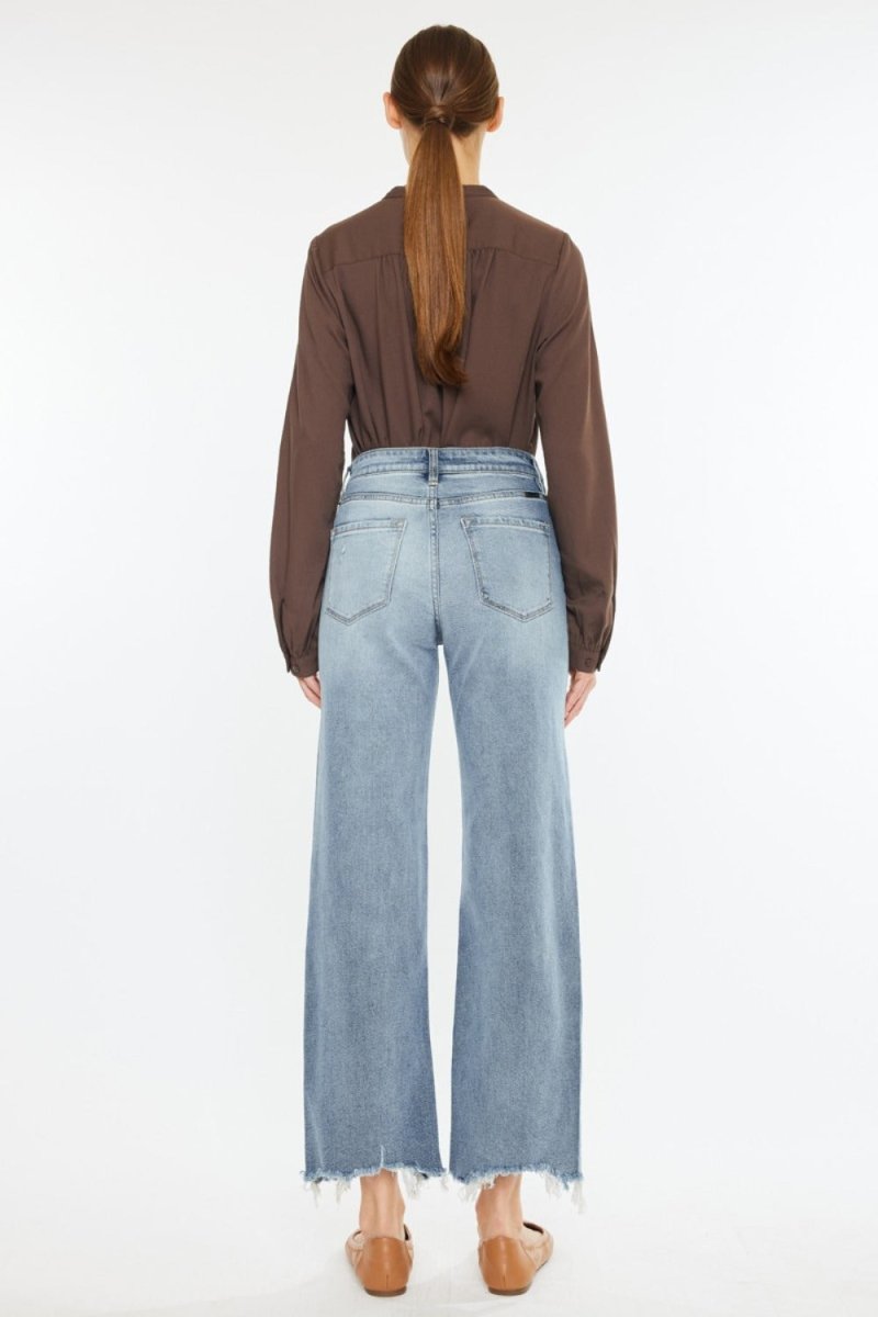 Kancan High Rise Slim Wide Leg Jeans - S. M. & Co.