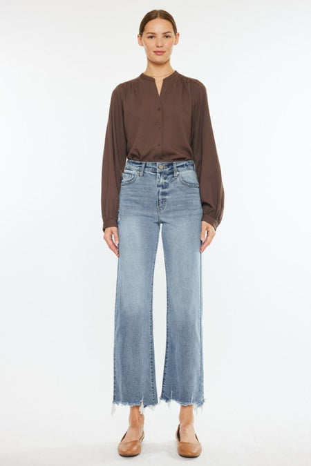 Kancan High Rise Slim Wide Leg Jeans - S. M. & Co.