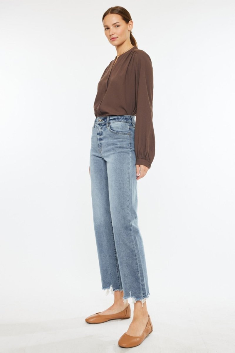 Kancan High Rise Slim Wide Leg Jeans - S. M. & Co.