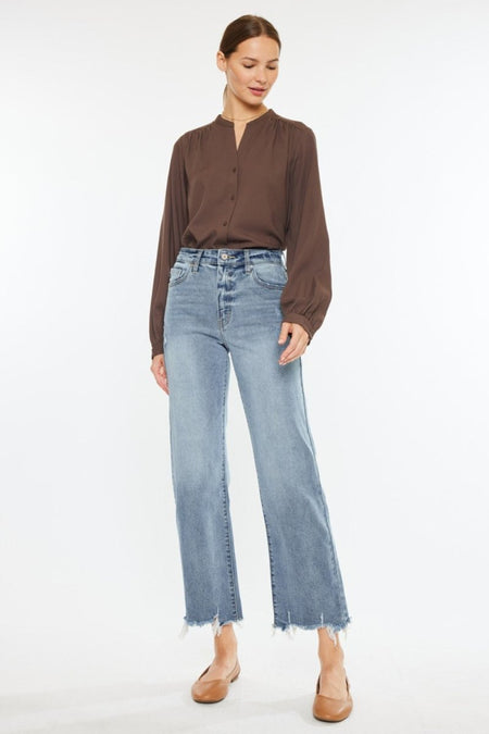 Kancan High Rise Slim Wide Leg Jeans - S. M. & Co.