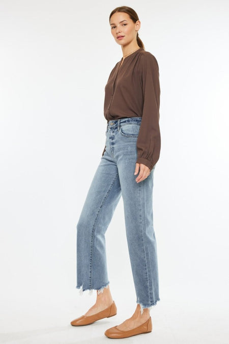 Kancan High Rise Slim Wide Leg Jeans - S. M. & Co.