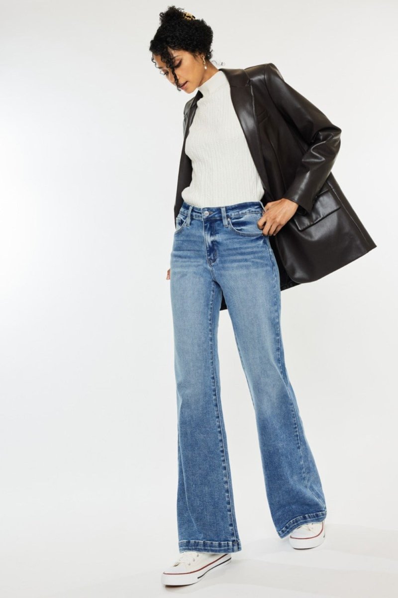 Kancan High Rise Wide Leg Jeans - S. M. & Co.