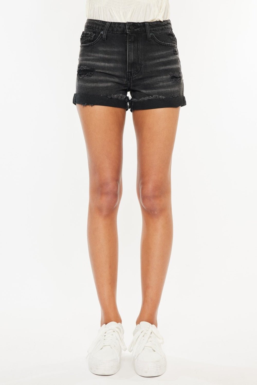 Kancan High Waist Distressed Denim Shorts - AnAs Market