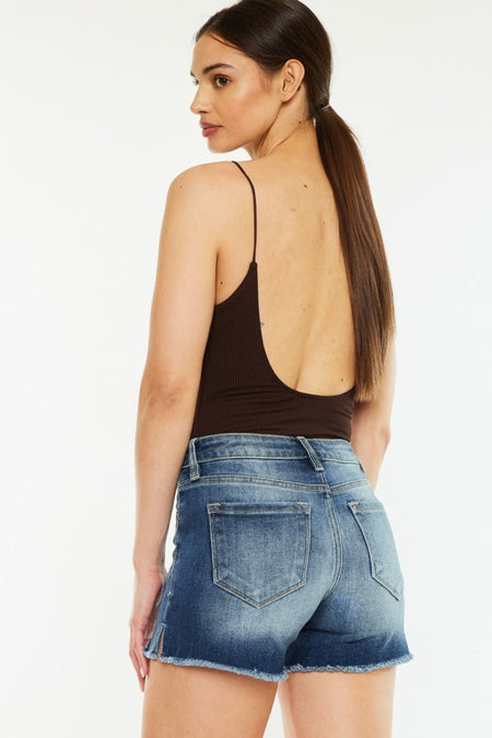 Kancan High Waist Raw Hem Denim Shorts - AnAs Market