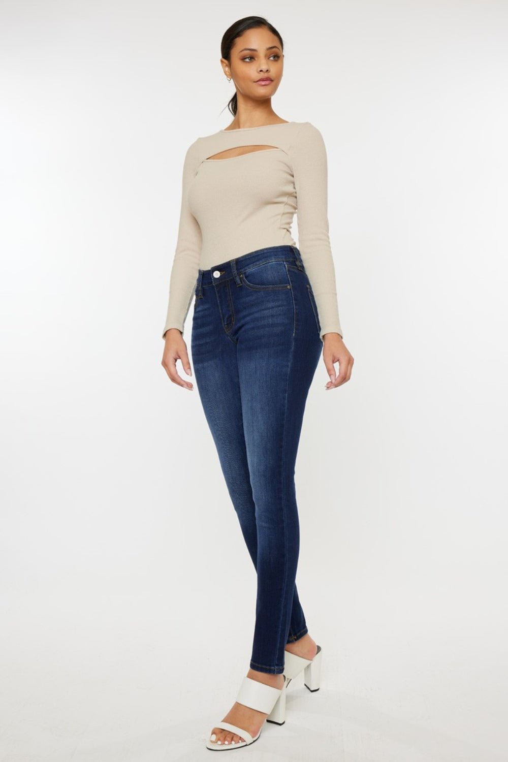 Kancan Mid Rise Gradient Skinny Jeans - AnAs Market