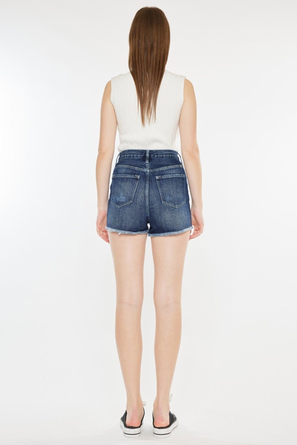 Kancan Raw Hem Button Fly Denim Shorts - AnAs Market