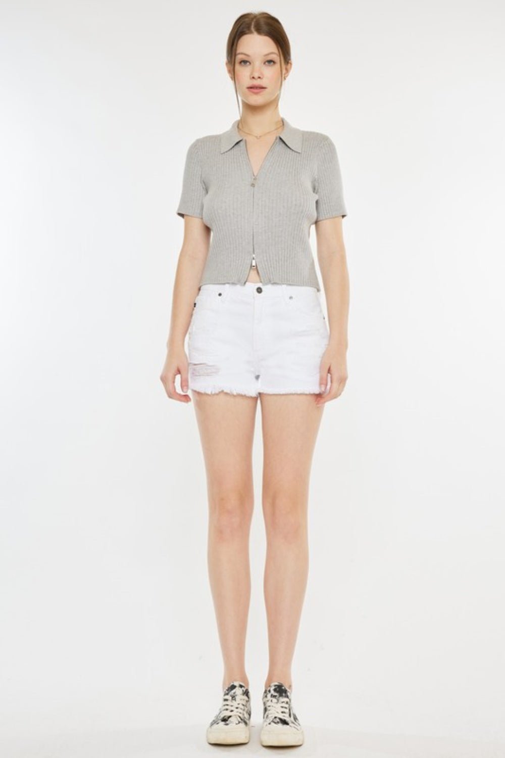 Kancan Raw Hem Distressed Denim Shorts - AnAs Market