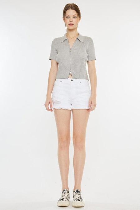 Kancan Raw Hem Distressed Denim Shorts - AnAs Market