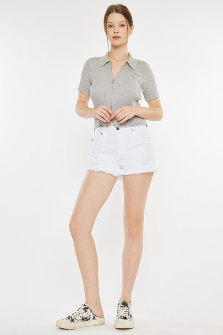 Kancan Raw Hem Distressed Denim Shorts - AnAs Market