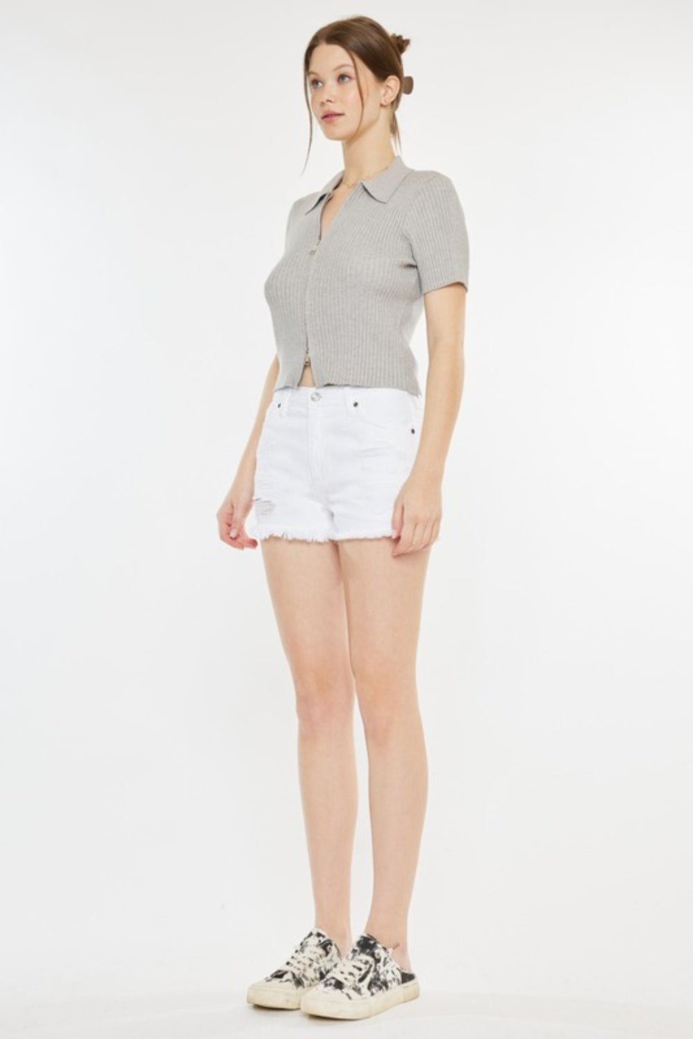 Kancan Raw Hem Distressed Denim Shorts - AnAs Market