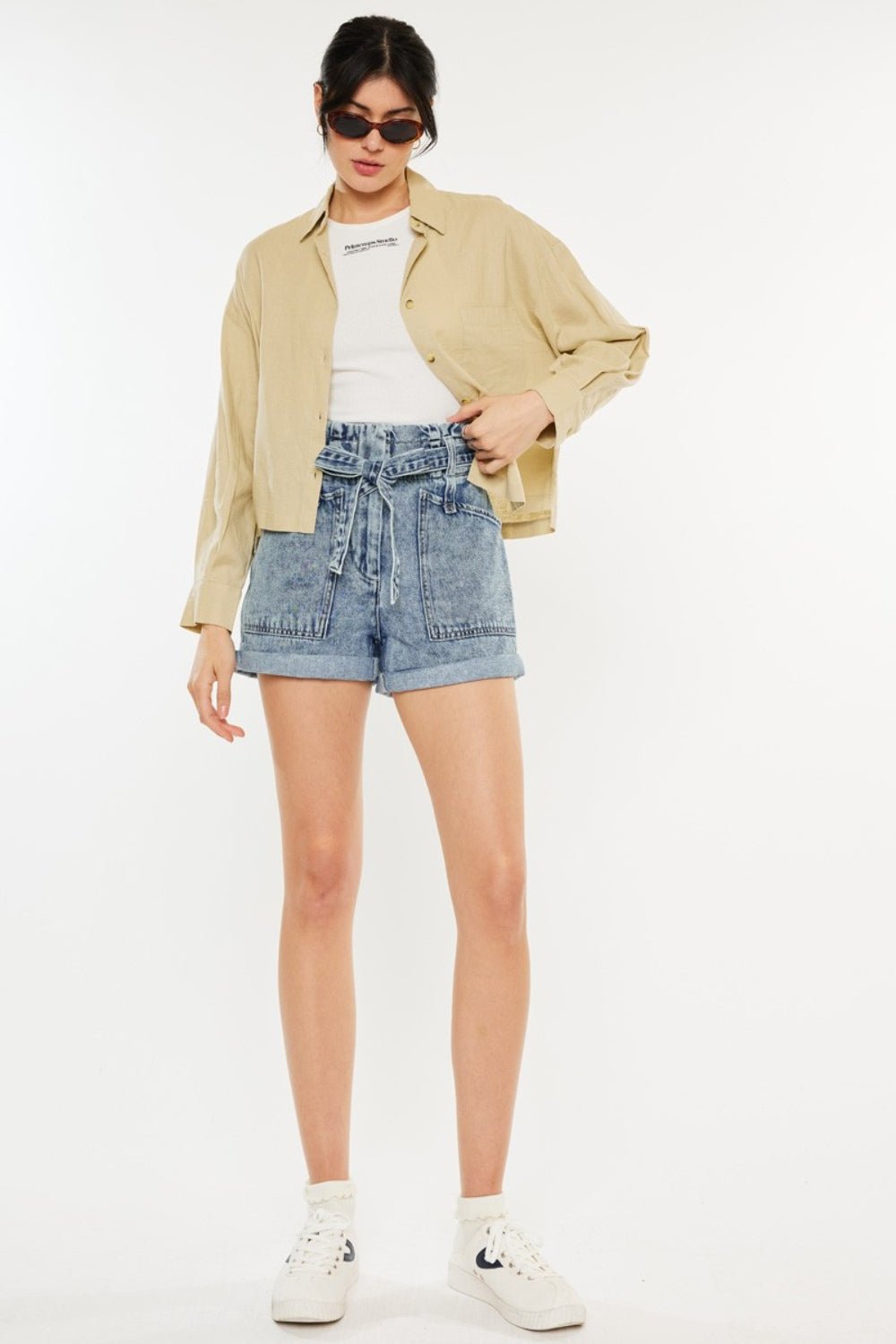 Kancan Ultra High Rise Paperbag Denim Shorts - AnAs Market