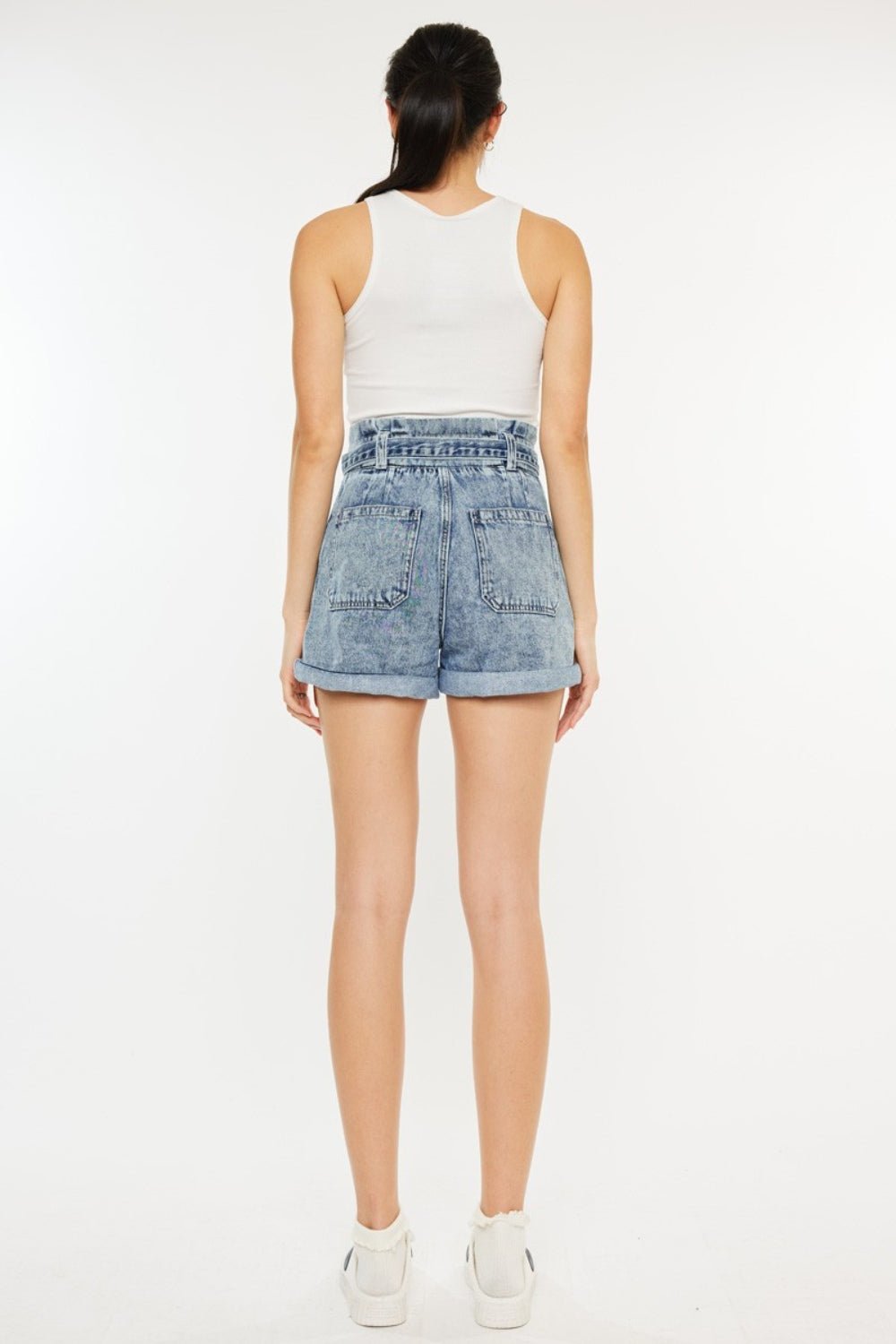 Kancan Ultra High Rise Paperbag Denim Shorts - AnAs Market