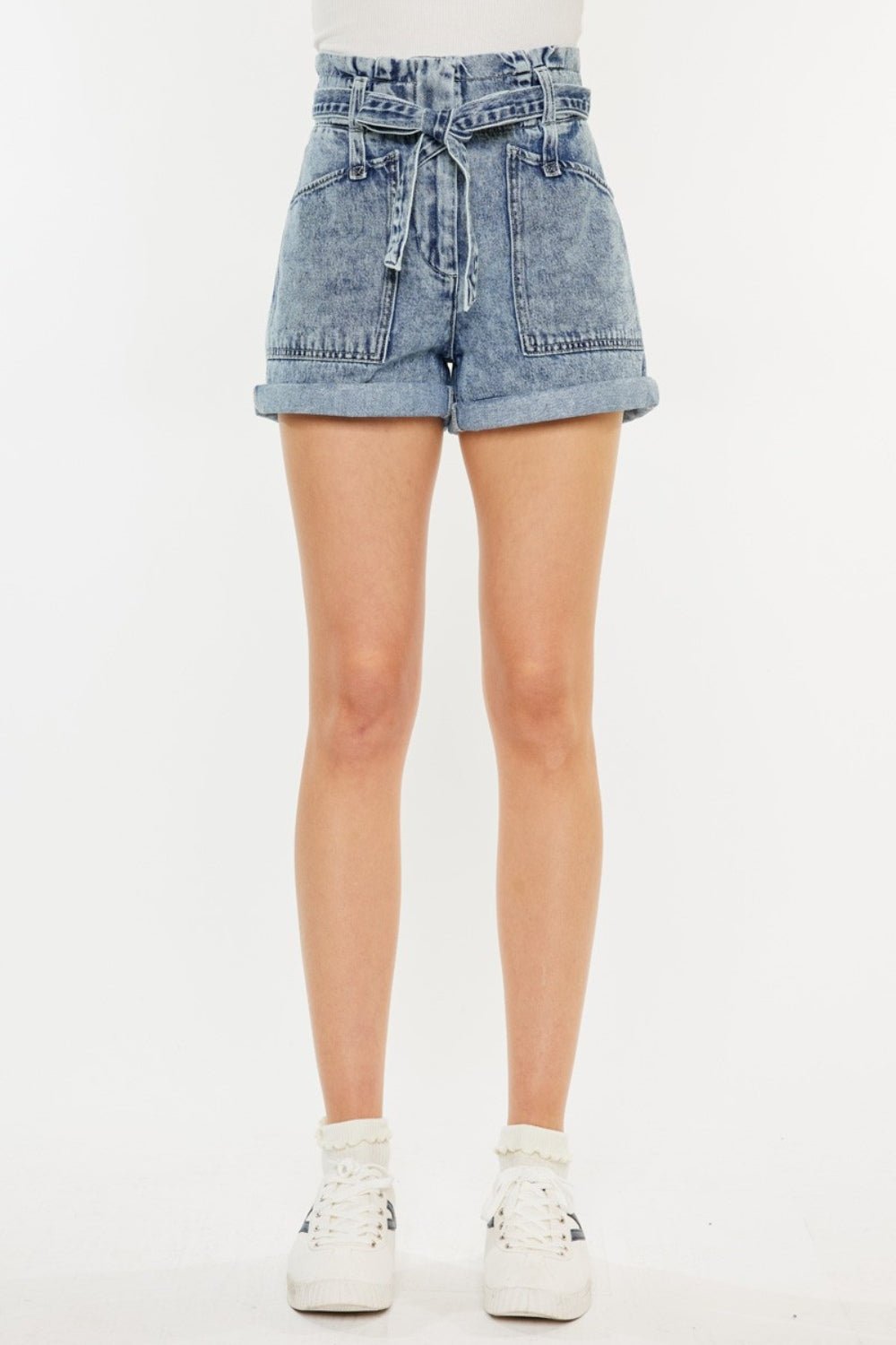 Kancan Ultra High Rise Paperbag Denim Shorts - AnAs Market