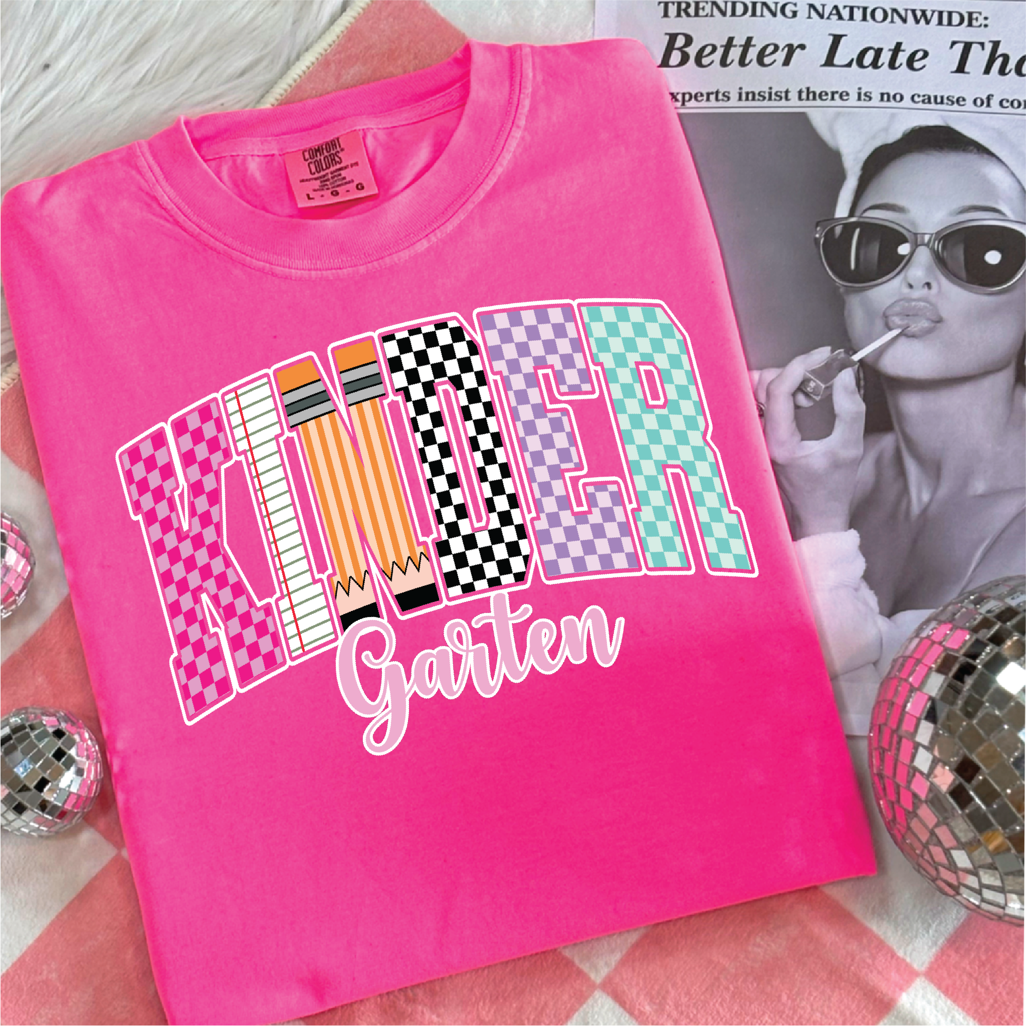 Kindergarten Checkered Graphic Tee