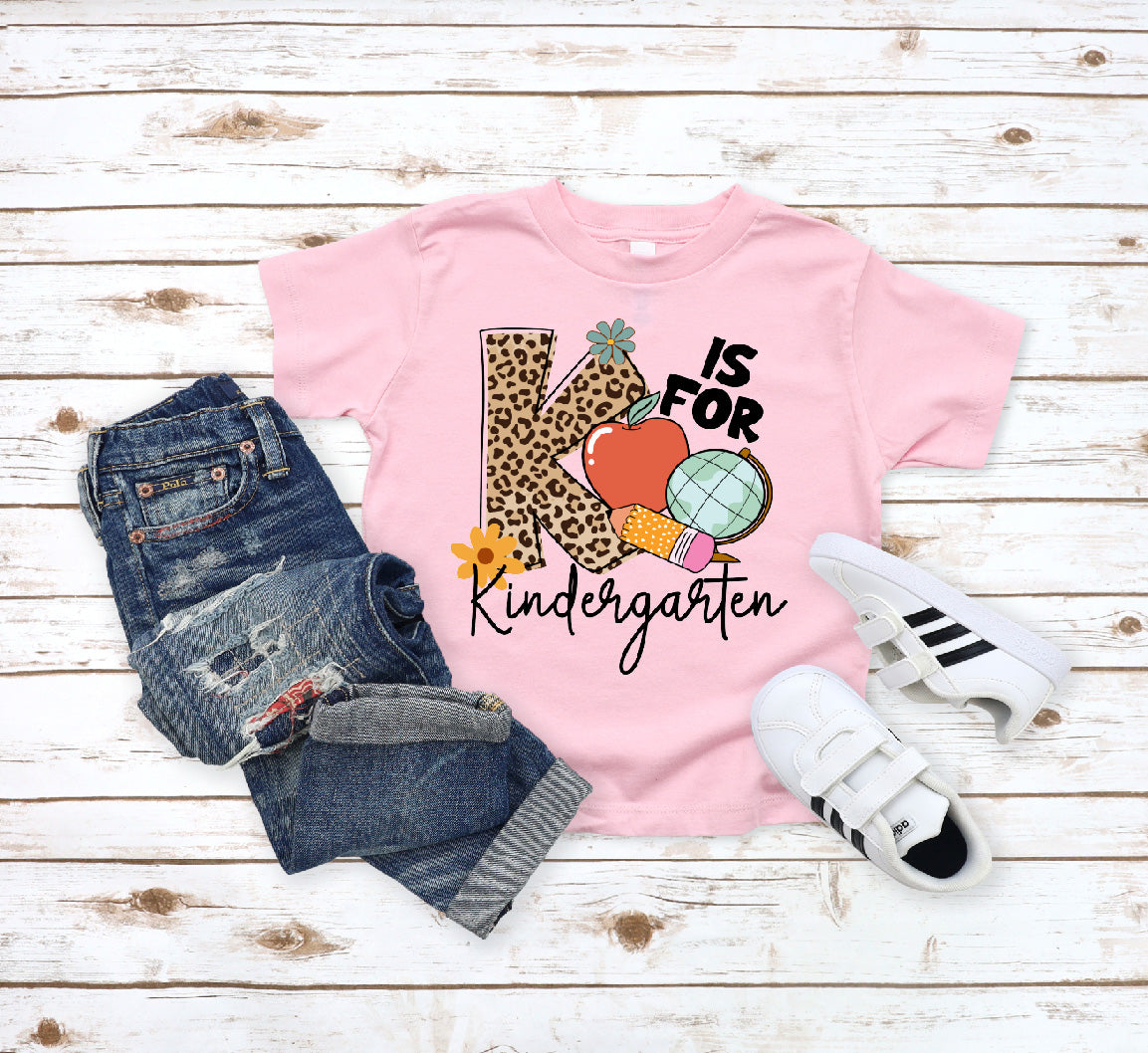 K is for Kindergarten- Leopard - S. M. & Co. Shirts & Tops