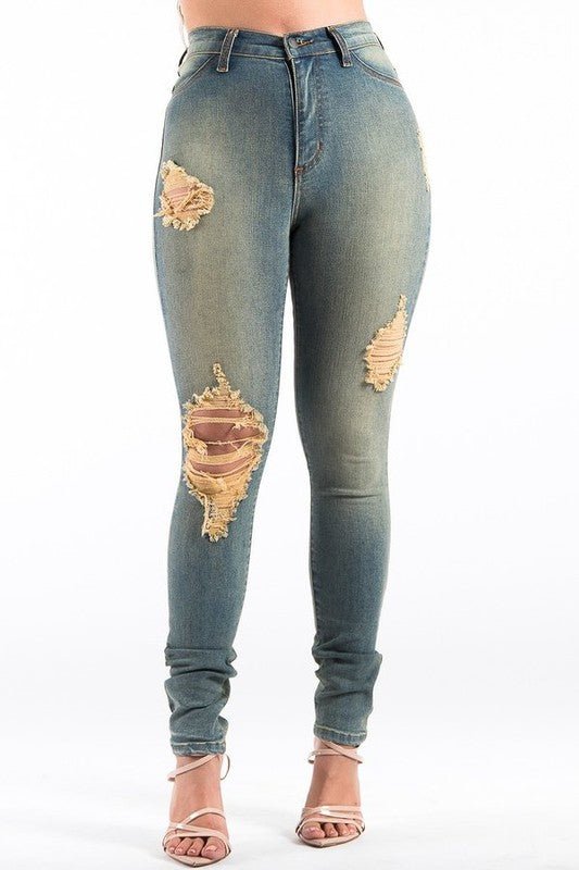 Kylie Skinny Jean in Sand - S. M. & Co.