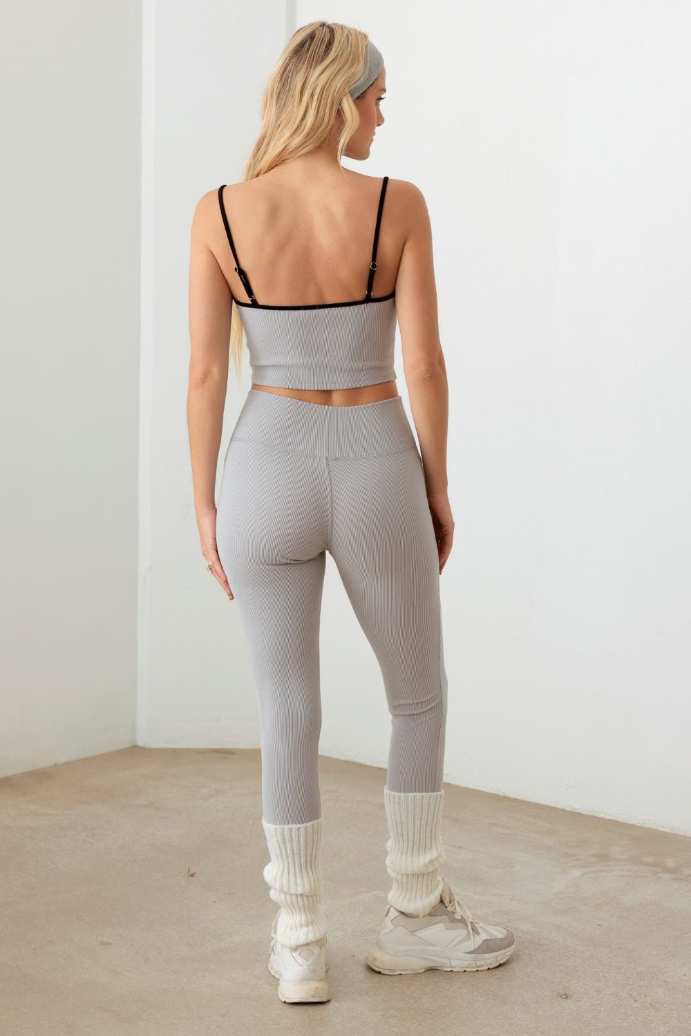 Le Lis Ribbed Crop Cami and High Waist Brushed Leggings Set - S. M. & Co.