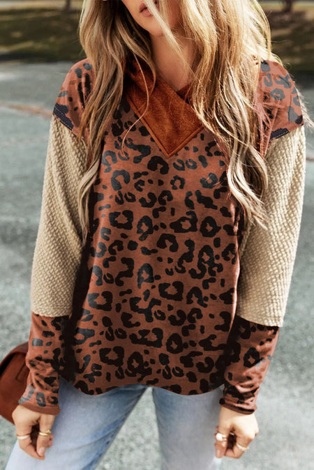 Leopard Dropped Shoulder Hoodie - S. M. & Co.