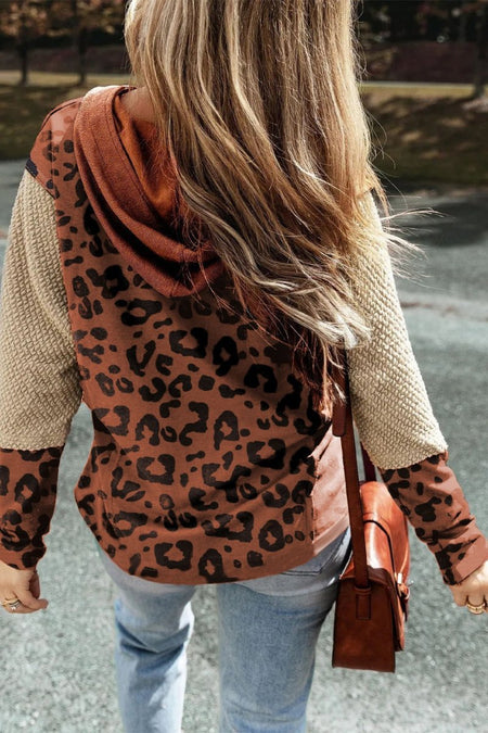 Leopard Dropped Shoulder Hoodie - S. M. & Co.