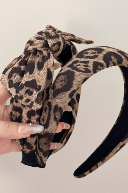 Leopard Polyester Wide Headband - S. M. & Co.