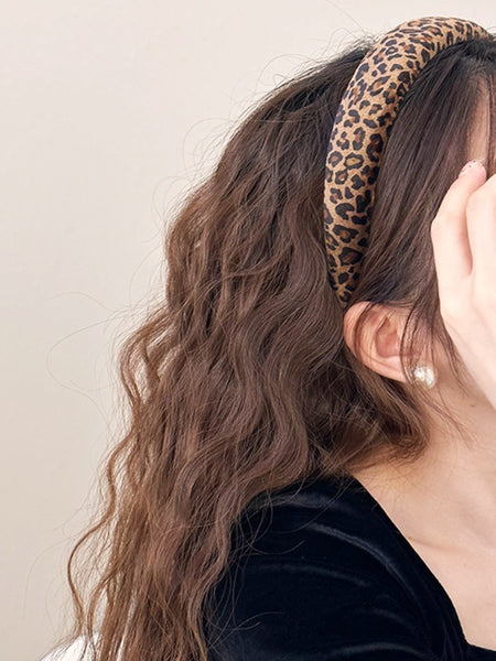 Leopard Polyester Wide Headband - S. M. & Co.