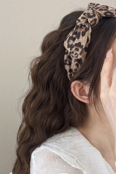 Leopard Polyester Wide Headband - S. M. & Co.