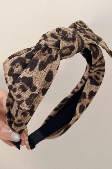 Leopard Polyester Wide Headband - S. M. & Co.