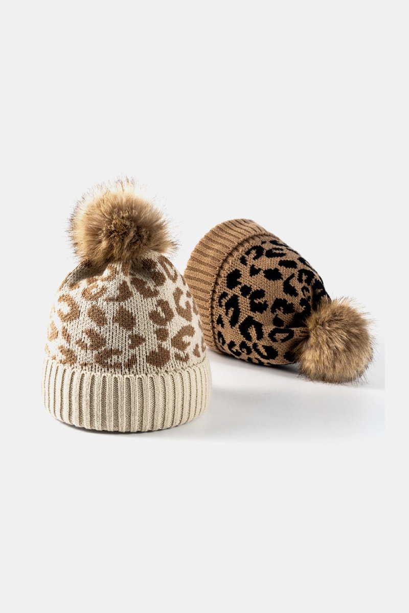 Leopard Pom - Pom Cuffed Beanie - S. M. & Co.