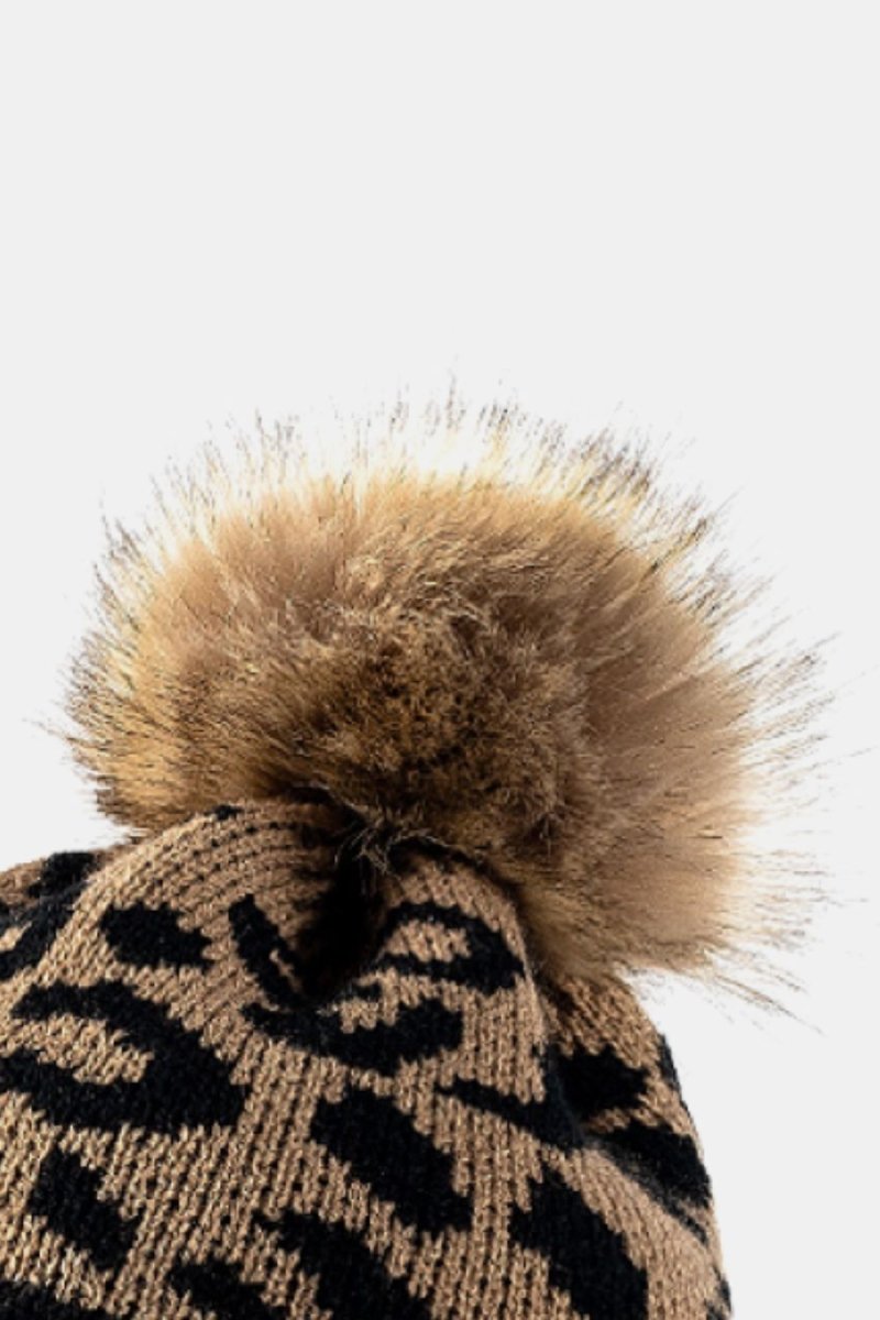 Leopard Pom - Pom Cuffed Beanie - S. M. & Co.