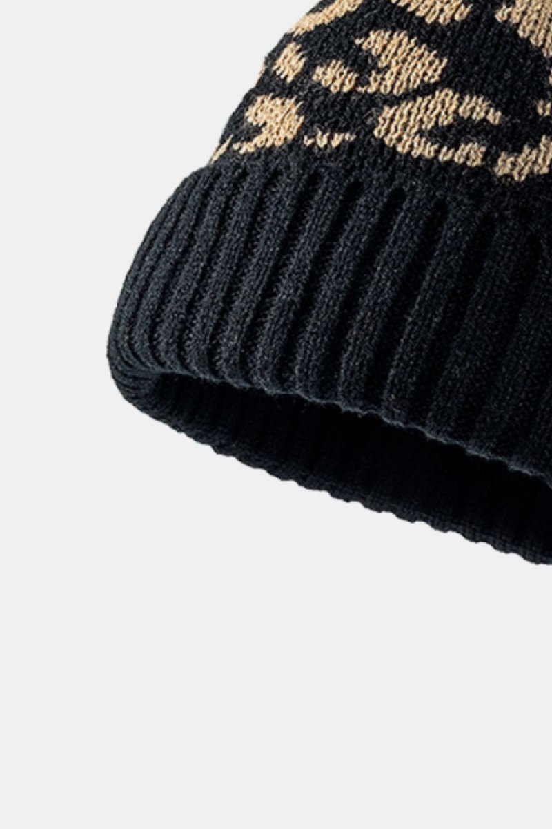 Leopard Pom - Pom Cuffed Beanie - S. M. & Co.