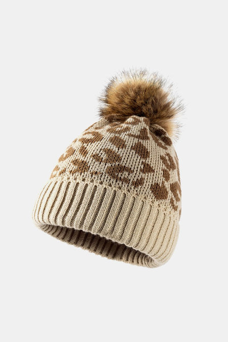 Leopard Pom - Pom Cuffed Beanie - S. M. & Co.