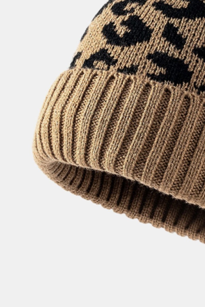 Leopard Pom - Pom Cuffed Beanie - S. M. & Co.