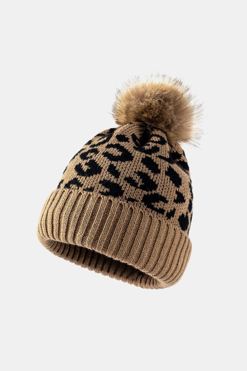 Leopard Pom - Pom Cuffed Beanie - S. M. & Co.