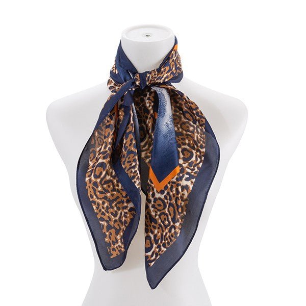 LEOPARD PRINT SILK FASHION SCARF - S. M. & Co.