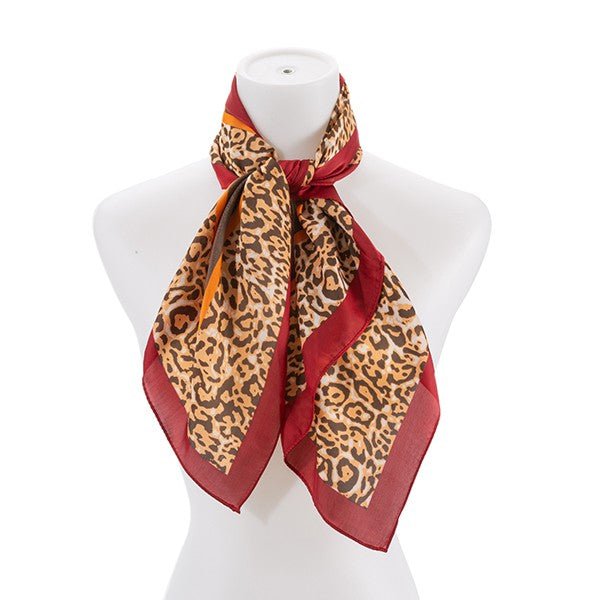 LEOPARD PRINT SILK FASHION SCARF - S. M. & Co.