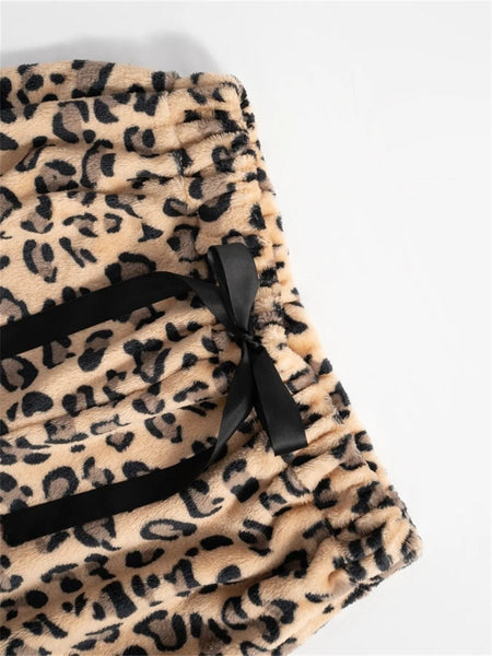 Leopard Wide Leg Plush Pants - S. M. & Co.