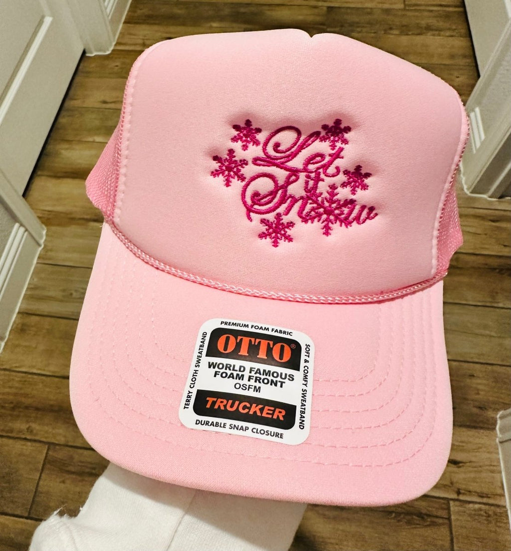 Let it Know Embroidery Pink Trucker Hat - S. M. & Co.