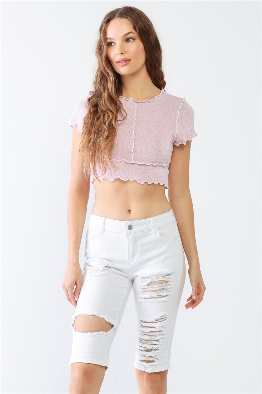 LITZ LA Distressed Bermuda Denim Shorts - AnAs Market