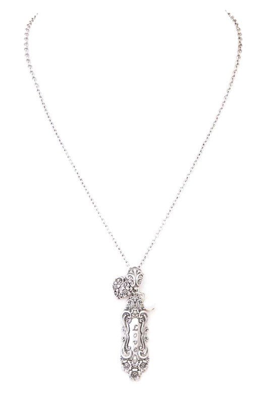 LOVE Engraved Squash Blossom Pendant Necklace - S. M. & Co.