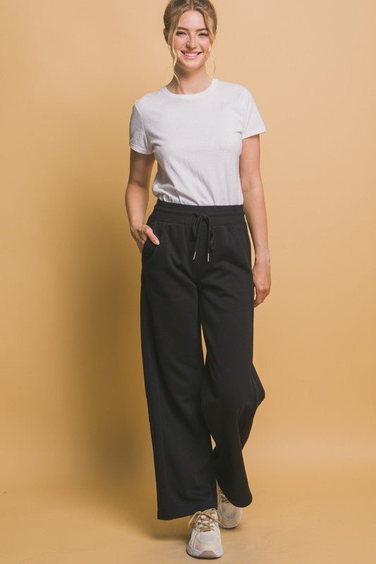 Love Tree Drawstring Wide Leg Sweatpants with Pockets - S. M. & Co.