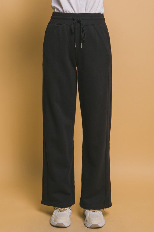 Love Tree Drawstring Wide Leg Sweatpants with Pockets - S. M. & Co.