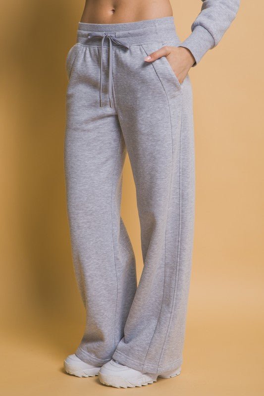 Love Tree Drawstring Wide Leg Sweatpants with Pockets - S. M. & Co.