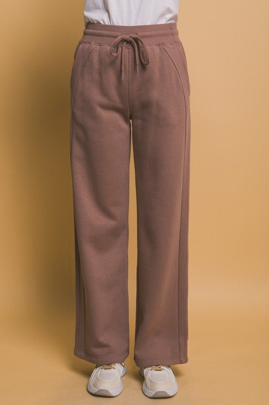 Love Tree Drawstring Wide Leg Sweatpants with Pockets - S. M. & Co.