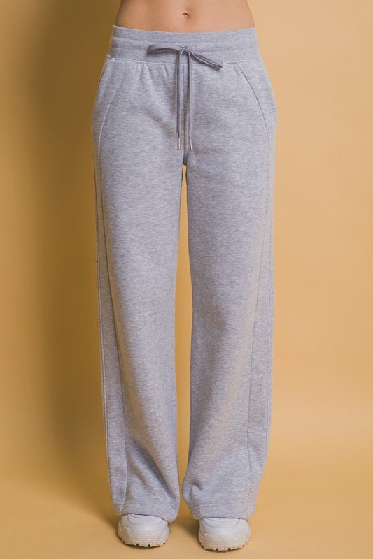 Love Tree Drawstring Wide Leg Sweatpants with Pockets - S. M. & Co.