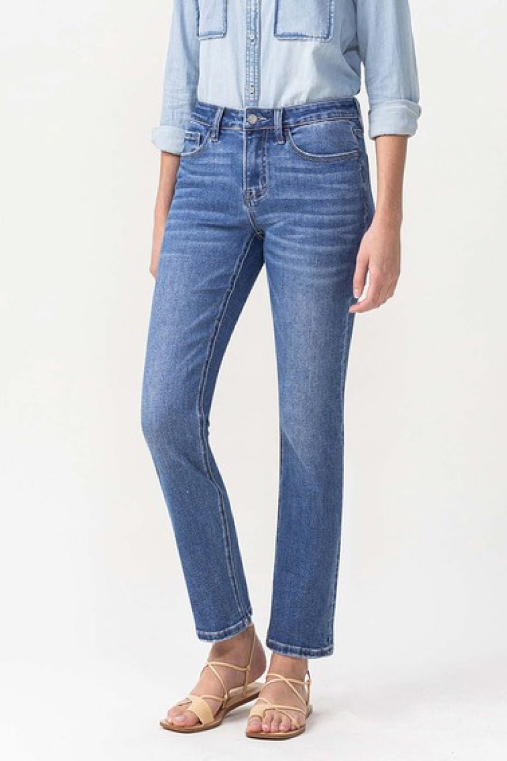 Lovervet Full Size Maggie Midrise Slim Ankle Straight Jeans - S. M. & Co.