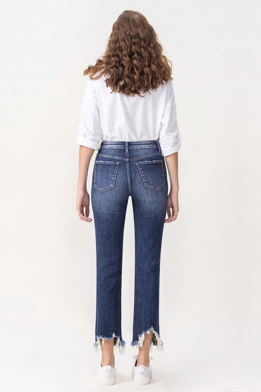 Lovervet Jackie Full Size High Rise Crop Straight Leg Jeans - S. M. & Co.