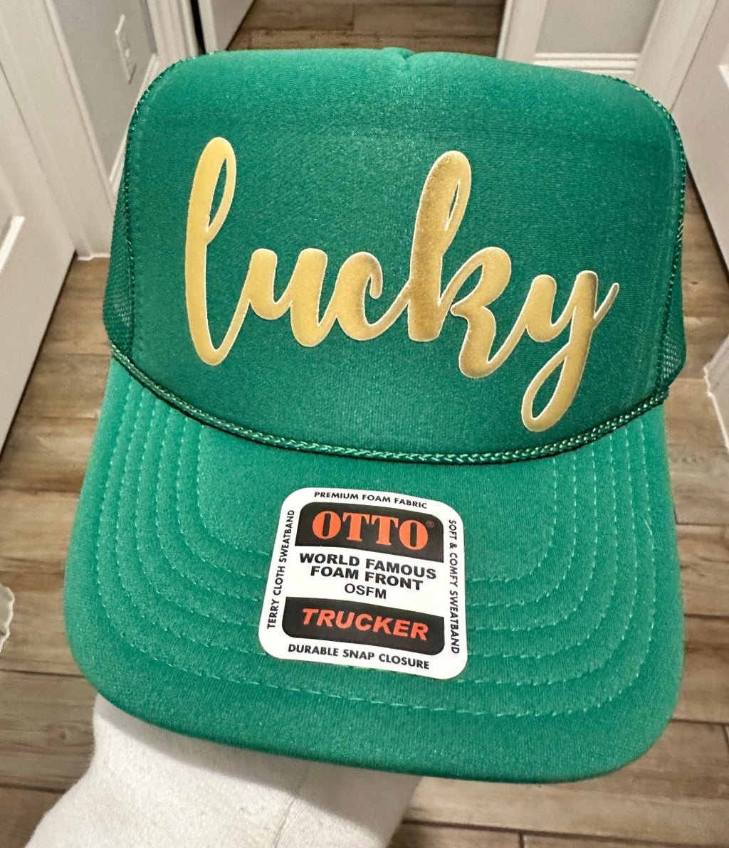 Lucky Puff Vinyl Kelly Green Foam Hat - S. M. & Co.