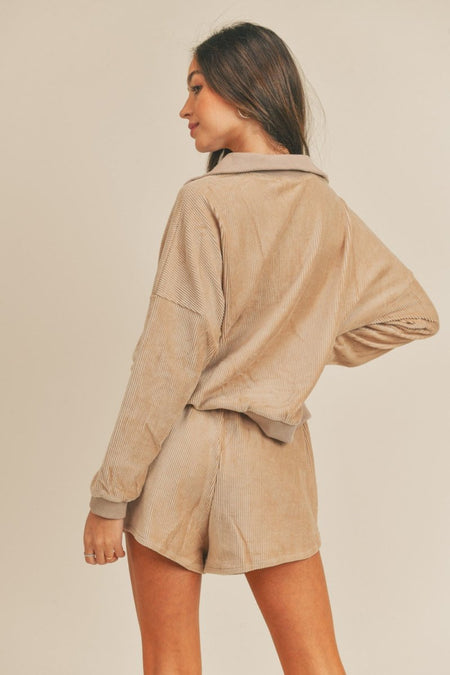 MABLE Corduroy Half Zip Top and Shorts Set - S. M. & Co.