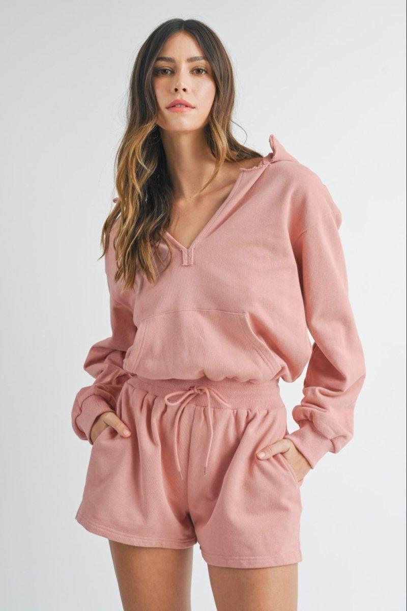 MABLE French Terry Hooded Romper - S. M. & Co.