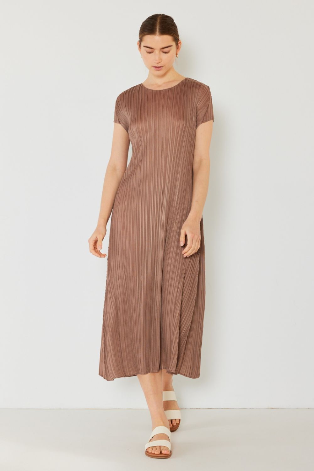 Marina West Swim Pleated Cap Sleeve A-Line Dress - AnAs Market